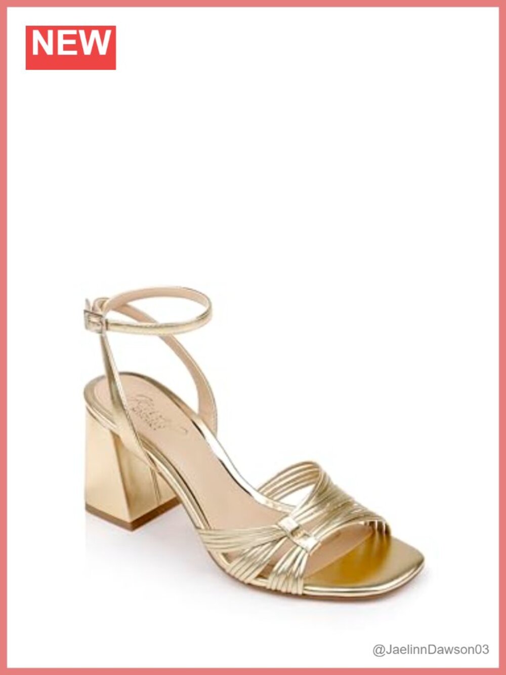 Jewel Badgley Mischka Michelle Metallic Strappy Block Heel Sandals